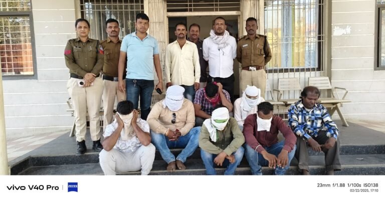 मुलताई पुलिस द्वारा दो जुआ फड़ से सात जुआरी गिरफ्तार